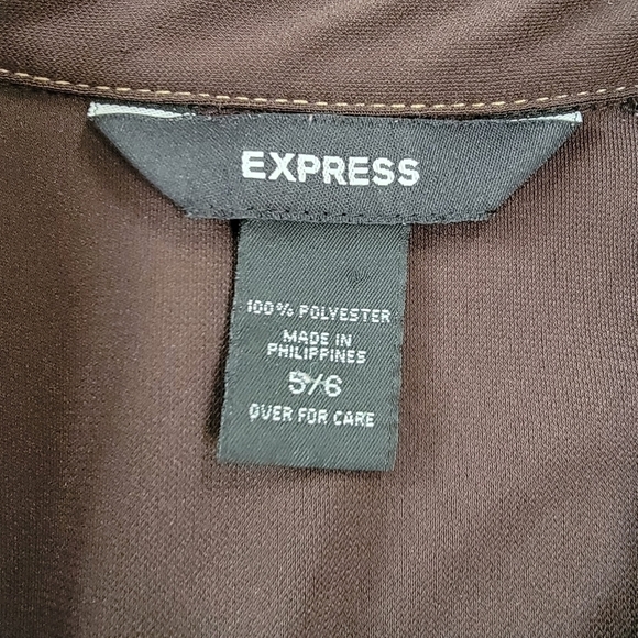 Euc Express Brown Polyester Coat Dress Size 5/6 - Picture 5 of 9